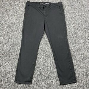 American Eagle Pants Womens 16 Short Gray Skinny Super Stretch X Chinos